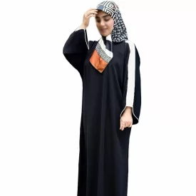 عبا زنانه مدل مهوا پارچه کرپ تیتانیوم