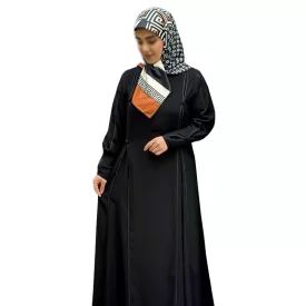 عبا زنانه مدل نجلا پارچه کرپ تیتانیوم