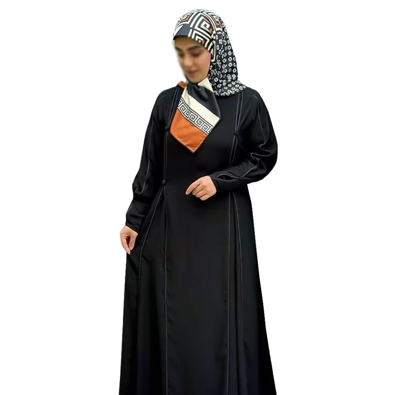 عبا زنانه مدل نجلا پارچه کرپ تیتانیوم
