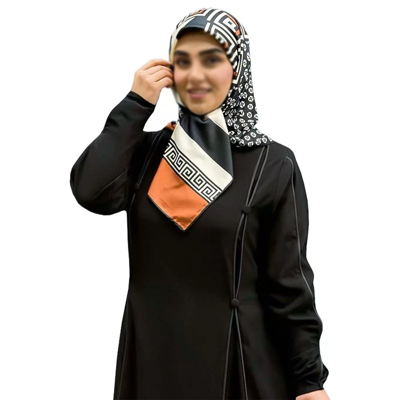 عبا زنانه مدل نجلا پارچه کرپ تیتانیوم