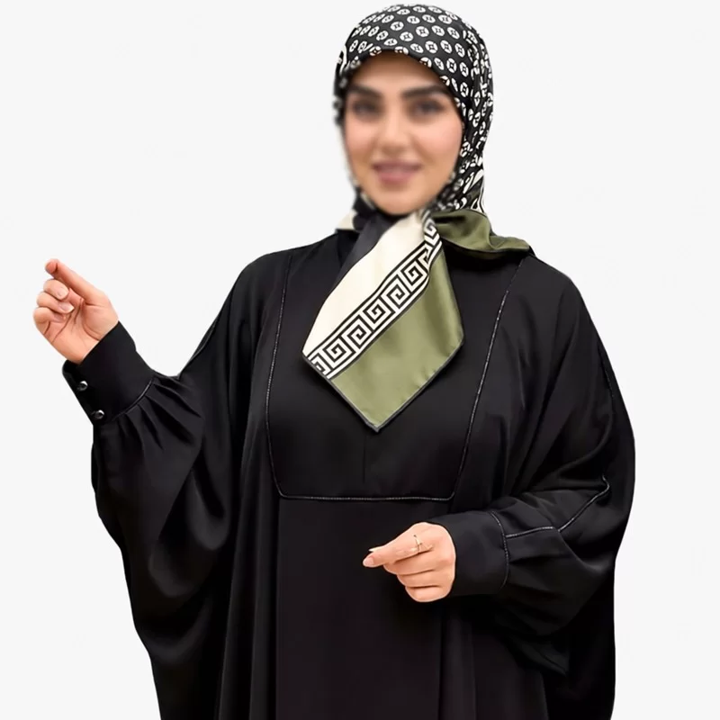 عبا زنانه مدل ندا پارچه کرپ تیتانیوم