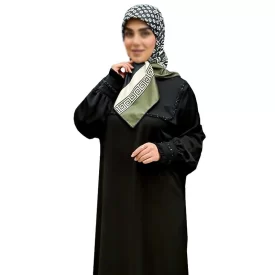 عبا زنانه مدل مهتا پارچه کرپ تیتانیوم