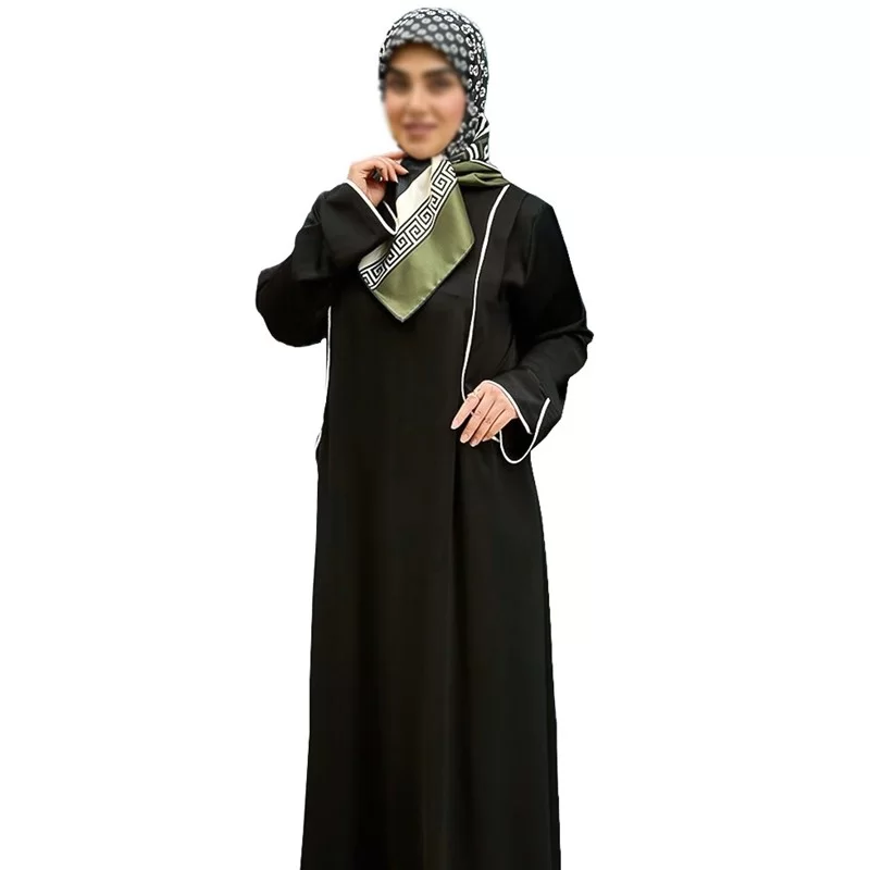 عبا زنانه مدل تلما پارچه کرپ تیتانیوم