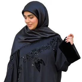 عبا زنانه مدل یاسمین مهرسا پارچه کرپ تیتانیوم