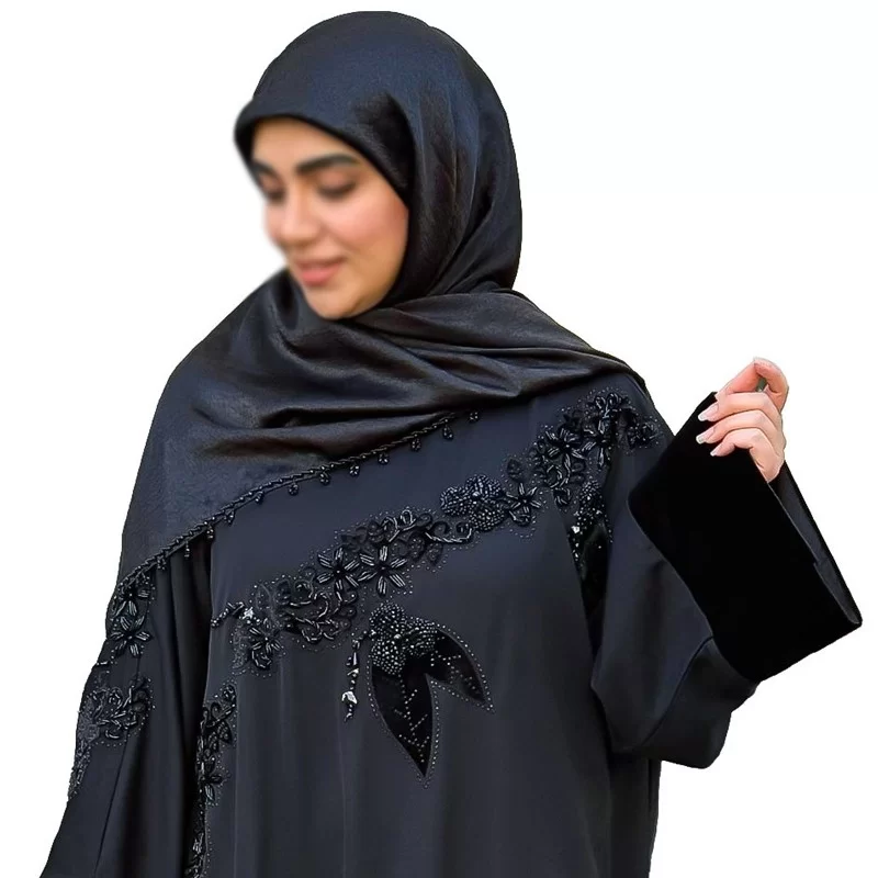 عبا زنانه مدل یاسمین مهرسا پارچه کرپ تیتانیوم