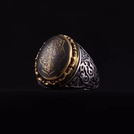 انگشتر نقره مردانه مدل حدید رکاب تاج برنجی