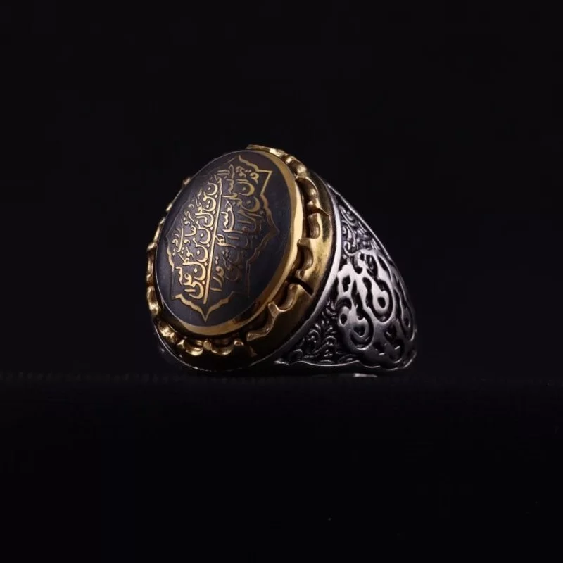 انگشتر نقره مردانه مدل حدید رکاب تاج برنجی