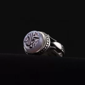 انگشتر نقره مردانه مدل عقیق کبود