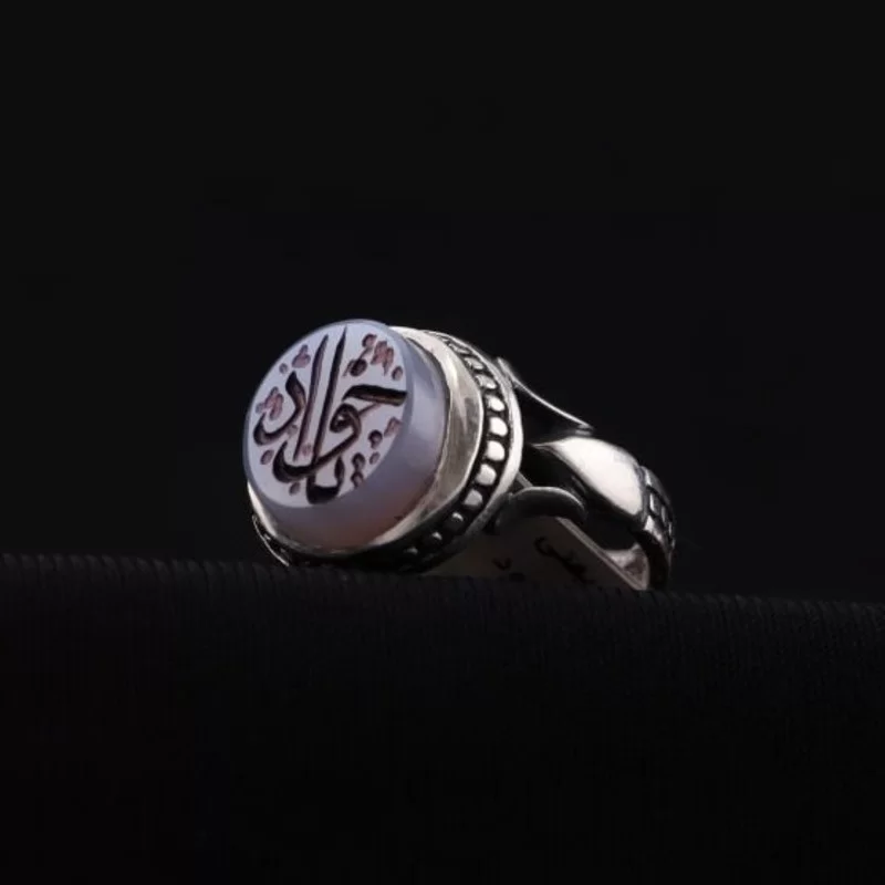 انگشتر نقره مردانه مدل عقیق کبود