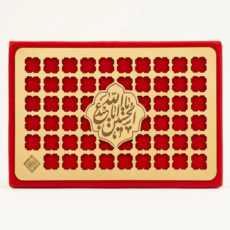 نگین متبرک جعبه مخمل حرم حضرت امام حسین