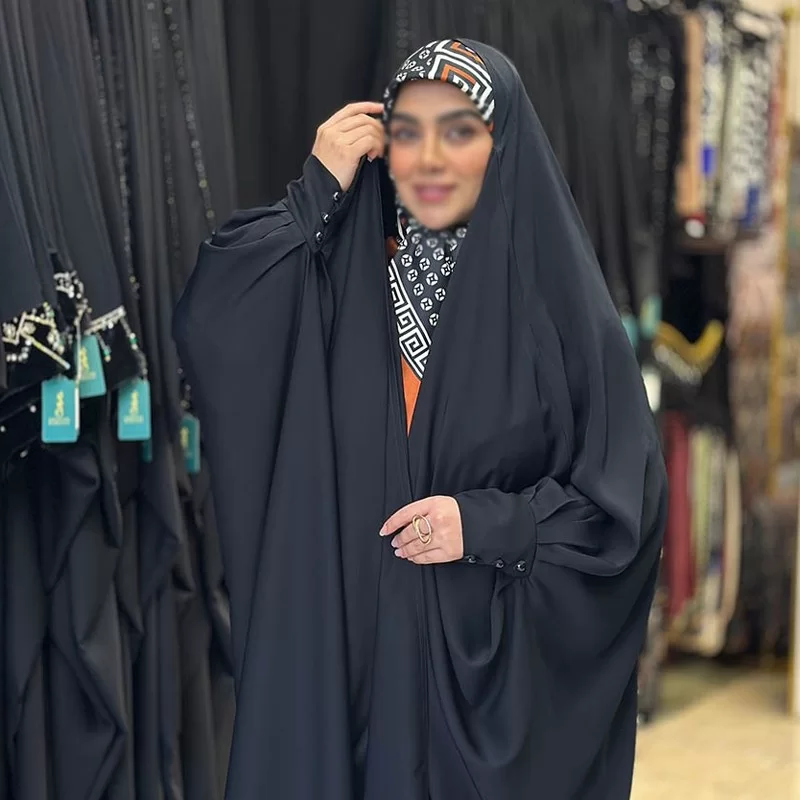 چادر مشکی عربی پارمیس کرپ حریر قطری