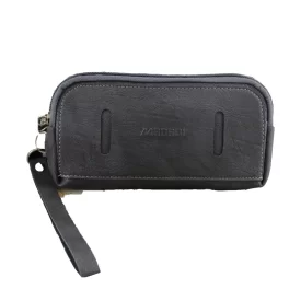 کیف پول و جاکارتی چرم مصنوعی طوسی تیره کد 3886