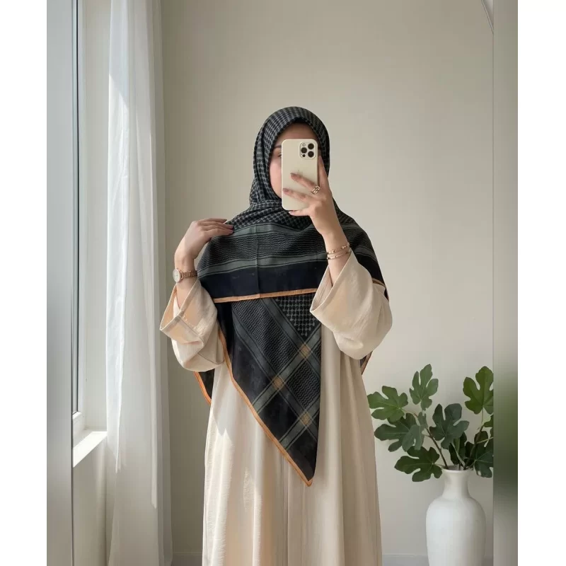 روسری نخی طرح چفیه یشمی قواره 140