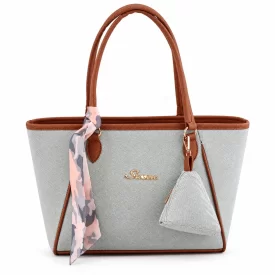 کیف دستی زنانه چرم مصنوعی کد 5652 طوسی روشن