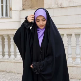 چادر مشکی عربی جده جواهر دوزی پاپیون