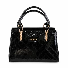 کیف دستی زنانه چرم مصنوعی کد 5707 مشکی طرح 1