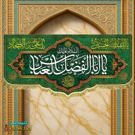 کتیبه مخمل ولادت یا ابوالفضل العباس(ع)