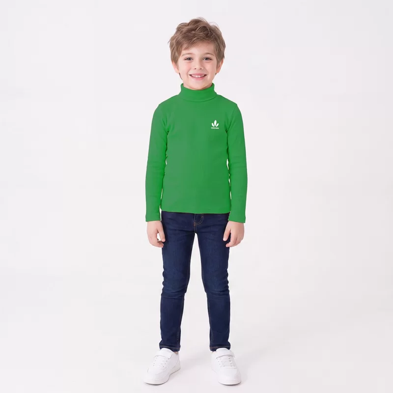 بلوز پسرانه طرح کشباف رنگینی رنگ سبز سیدی