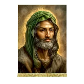 کتیبه مخمل شمایل امام حسن مجتبی(ع)