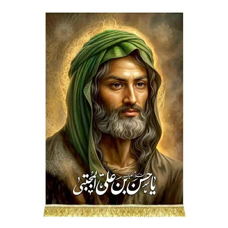 کتیبه مخمل تمثال امام حسن مجتبی(ع)