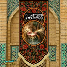 کتیبه مخمل آویز نقاشی شهادت حضرت عباس(ع)