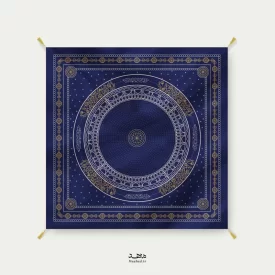 سفره مخمل ماهد 02 - آبی 140×140
