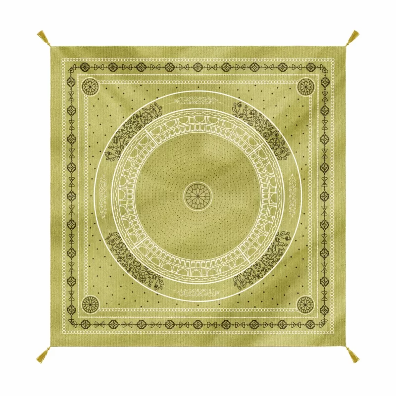 سفره مخمل ماهد 02 - کرم 140×140