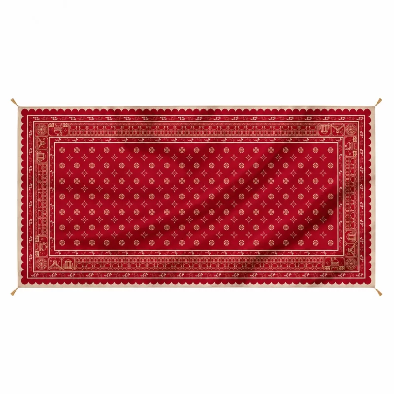 سفره مخمل ایران - زرشکی 80×140