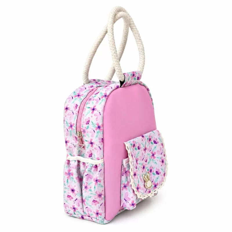 ست جشن تکلیف دخترانه باغ بهشتی سجاده جانماز مخمل و کیف مخمل و چرم خرگوشی