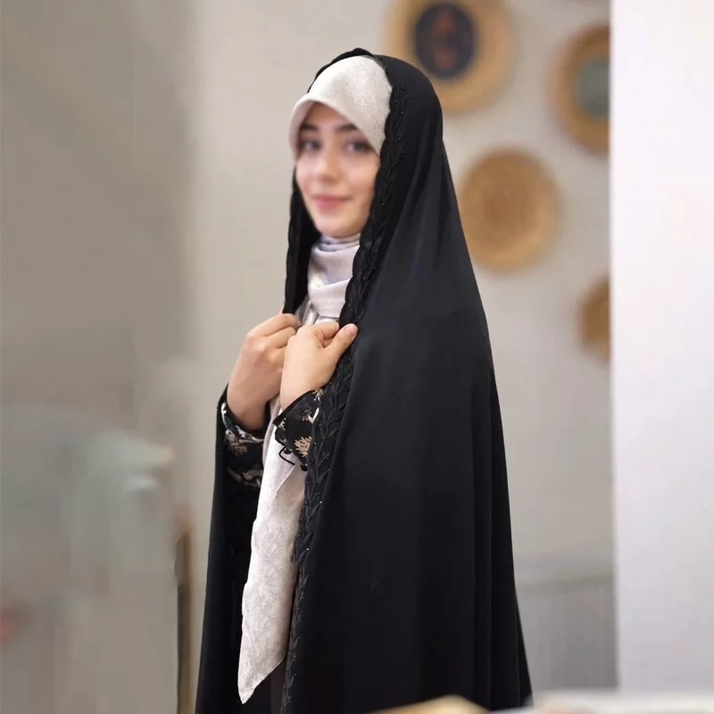 چادر مشکی سنتی گلدوزی شده کد 3238