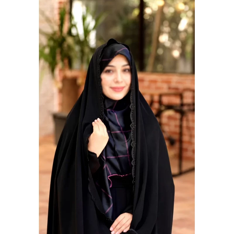 چادر مشکی سنتی گلدوزی شده کد 3237