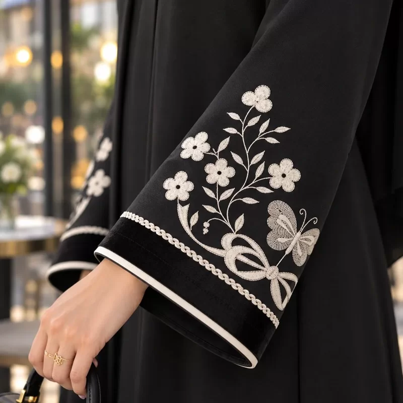 مانتو عبایی مشکی مدل پرنسس