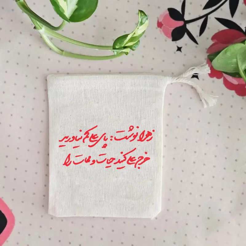 کیسه پارچه ای زهرا نوشت:پای علی کم نیاورید