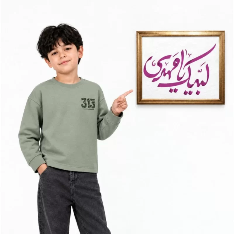 تیشرت پسرانه آستین بلند طرح 313 رنگ سبز سدری