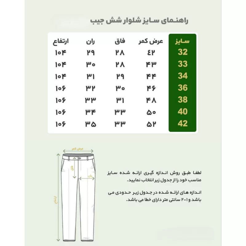 شلوار کتان مردانه 6 جیب طرح ازهار رنگ سبز یشمی