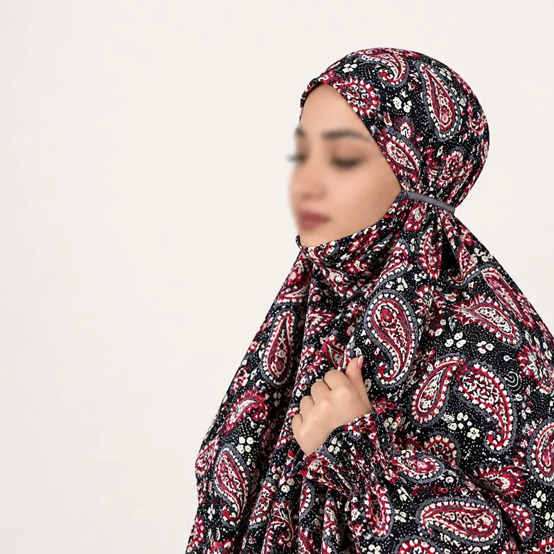 چادر نماز کدری مدل آستین دار طرح 2