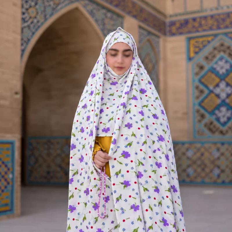 چادر نماز مقنعه سرخود سایز 160 طرح 1