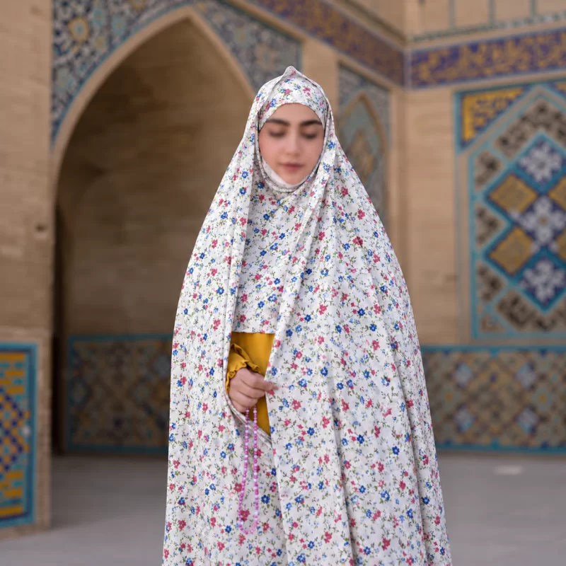 چادر نماز مقنعه سرخود سایز 160 طرح 2