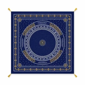 سفره مخمل ماهد 02 - آبی 140×140