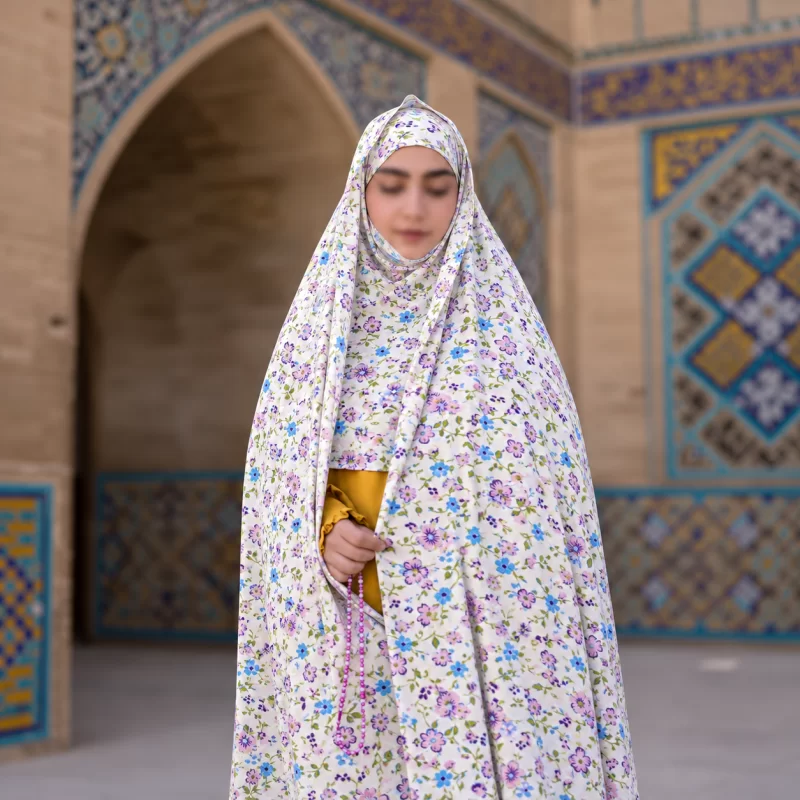 چادر نماز مقنعه سرخود سایز 160 طرح 4