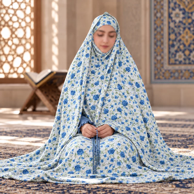 چادر نماز مقنعه سرخود سایز 160 طرح 3