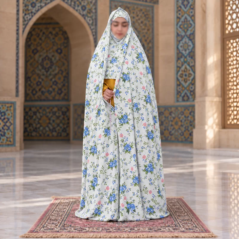 چادر نماز مقنعه سرخود سایز 170 طرح 1