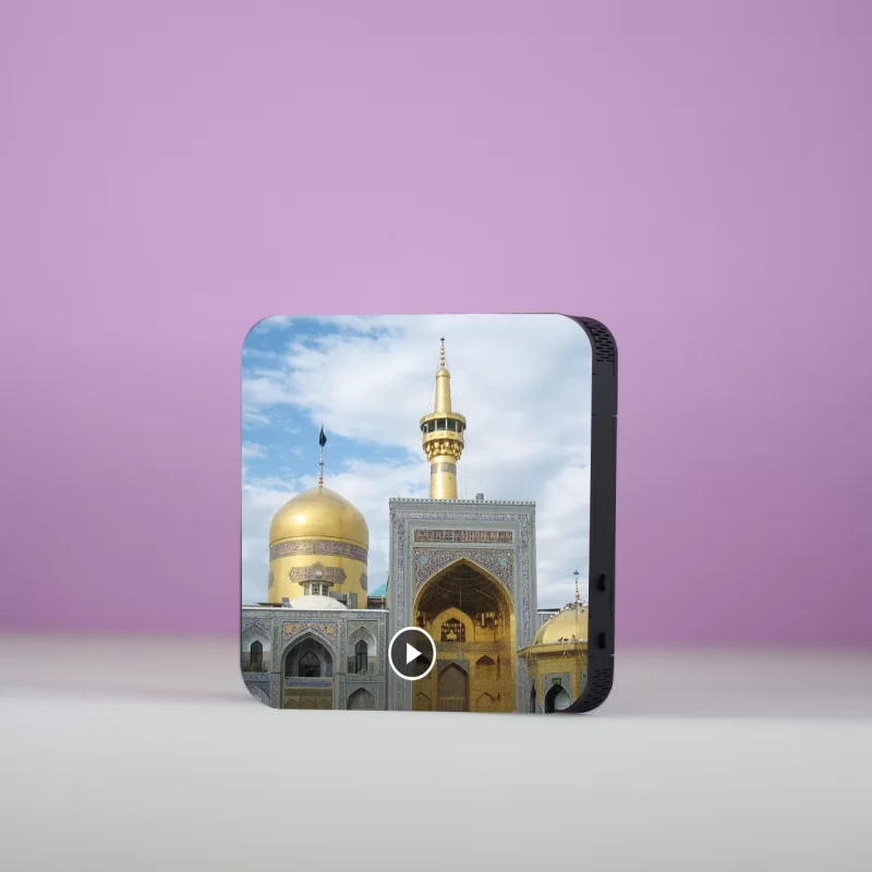 تابلو دکوراتیو صوتی طرح گنبد و گلدسته حرم امام رضا (ع)