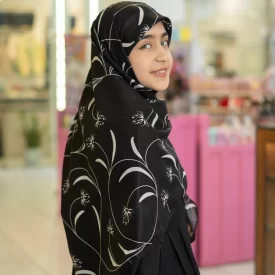 روسری نسیم دخترانه مشکی (ویژه محرم)