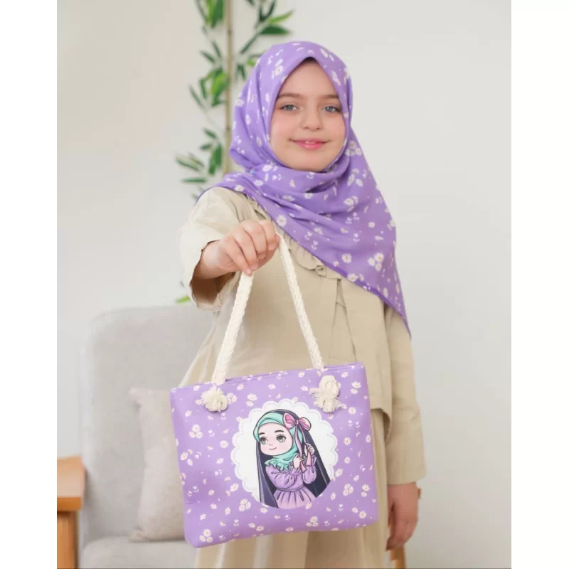ست کیف و روسری دخترانه طرح ثنا