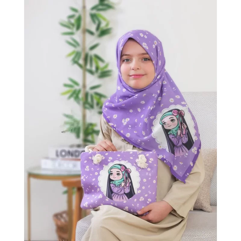 ست کیف و روسری دخترانه طرح ثنا