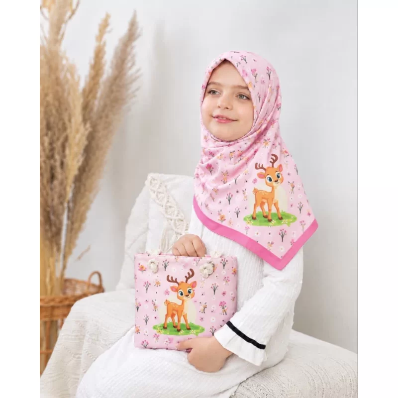 ست کیف و روسری دخترانه طرح آهو