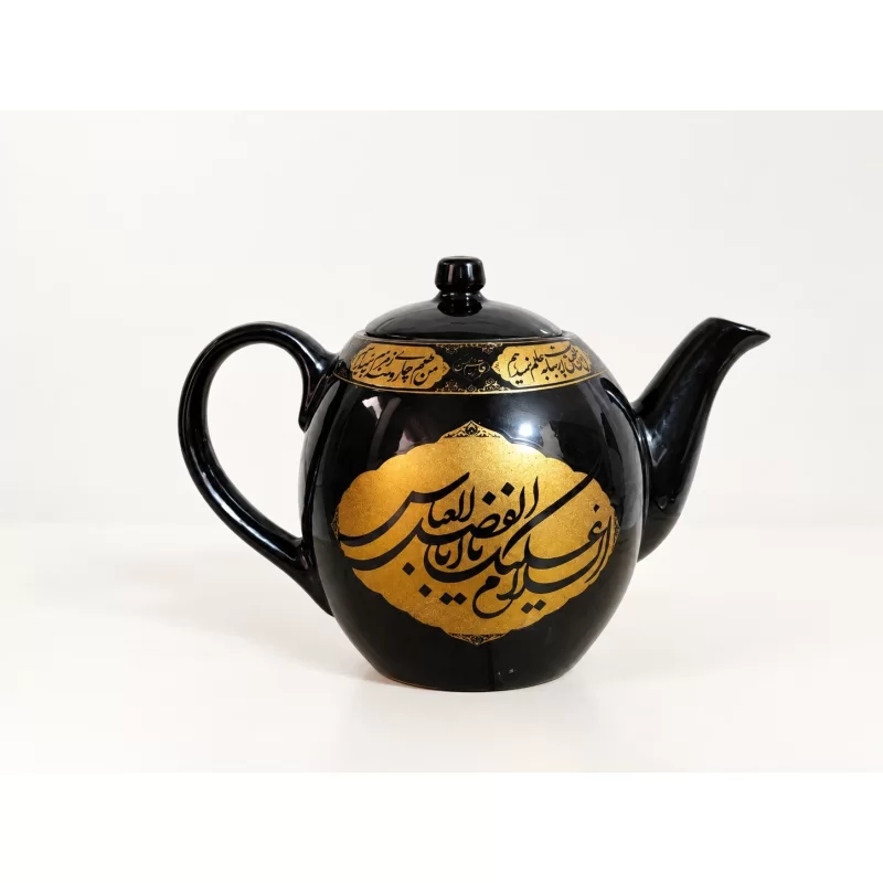 قوری هیئتی طرح اباالفضل العباس و اباعبدالله الحسین دو لیتری