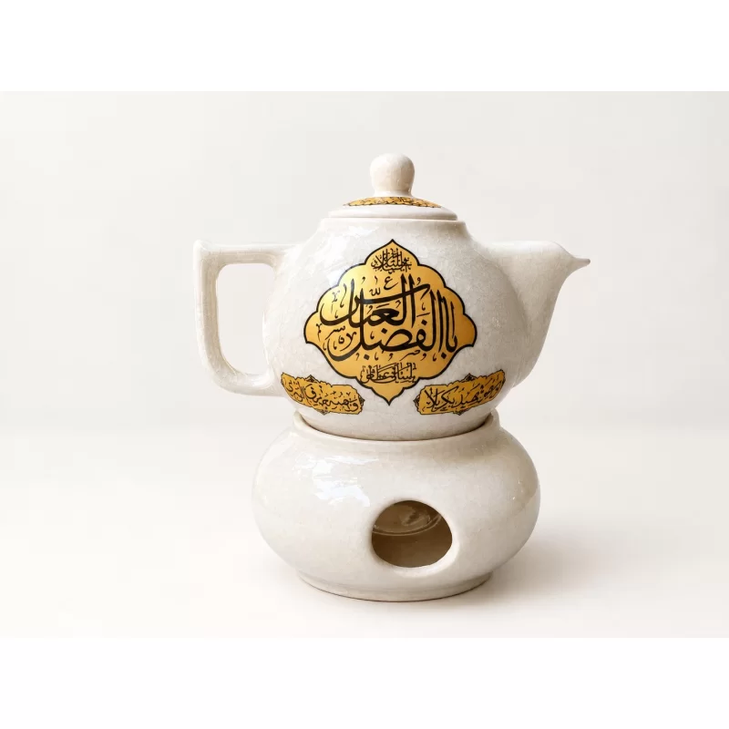 قوری هیئتی وارمردار طرح یا اباعبدالله الحسین و یا ابوالفضل العباس- نیم لیتری