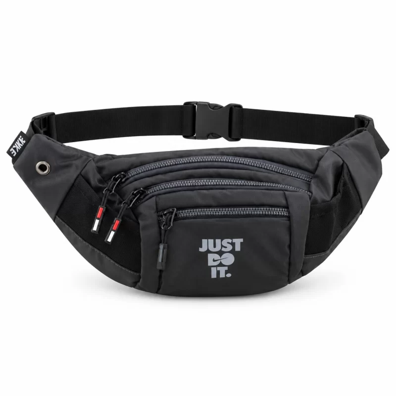 کیف دوشی مردانه پارچه‌ای طوسی تیره nike کد 7161